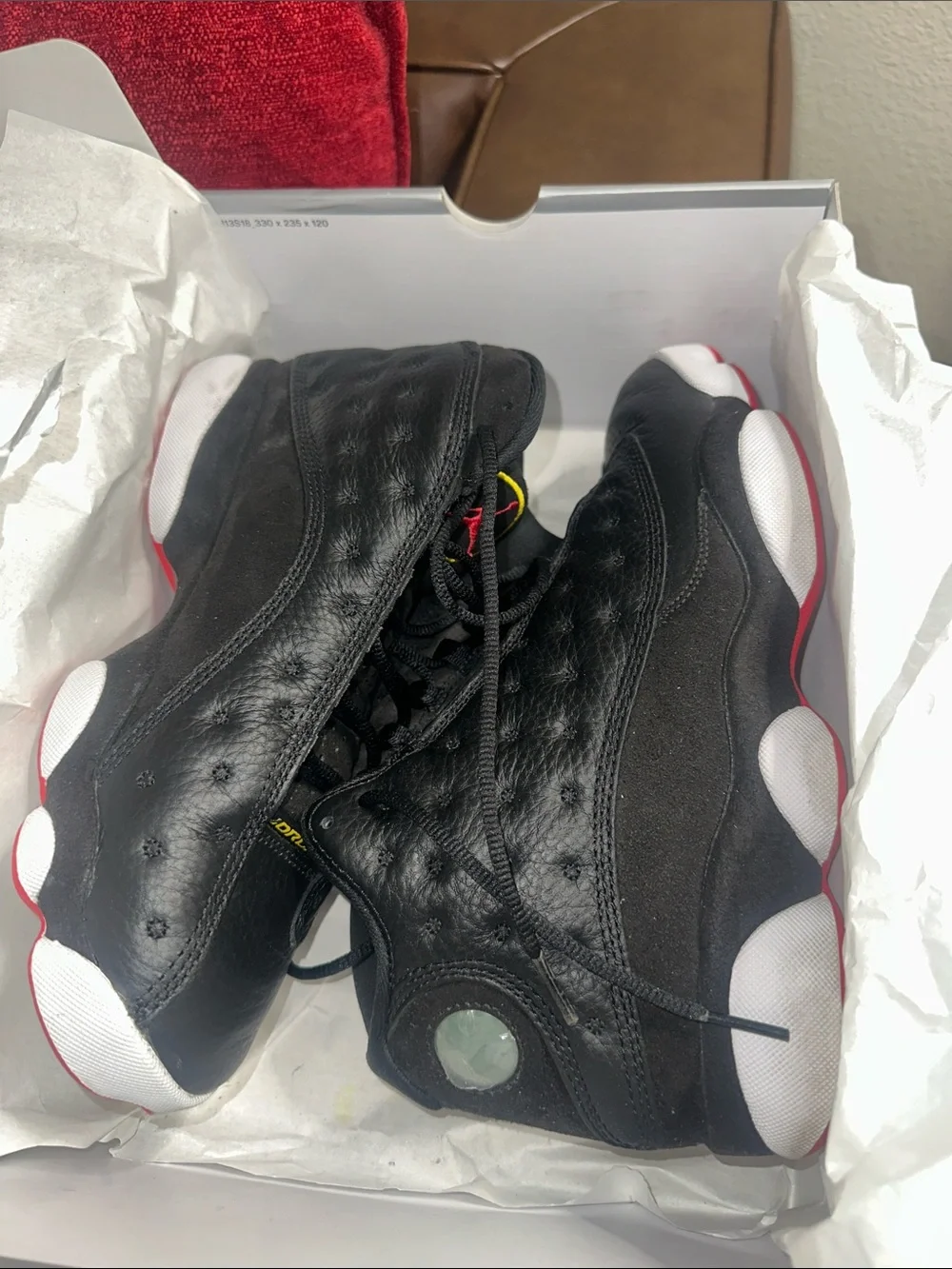 Jordan Men’s Black/White Sneakers with Red Accents